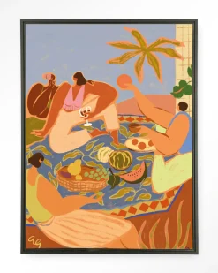 Urban Cotton Wandkleden|Wandkleed Summer Picnic in maat en frame naar keuze