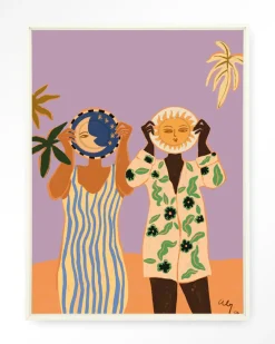 Urban Cotton Wandkleden|Wandkleed Sun & Moon in maat en frame naar keuze