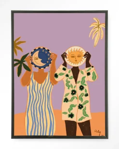 Urban Cotton Wandkleden|Wandkleed Sun & Moon in maat en frame naar keuze