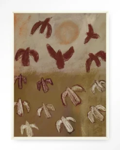 Urban Cotton Wandkleden|Wandkleed Sunbirds in maat en frame naar keuze