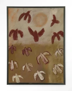 Urban Cotton Wandkleden|Wandkleed Sunbirds in maat en frame naar keuze