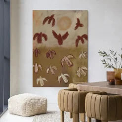 Urban Cotton Wandkleden|Wandkleed Sunbirds in maat en frame naar keuze