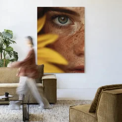 Urban Cotton Wandkleden|Wandkleed Sunflower in maat en frame naar keuze