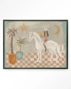 Urban Cotton Wandkleden|Wandkleed Sunflower Rider in maat en frame naar keuze