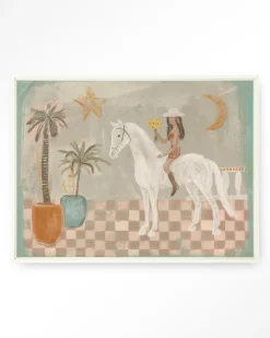 Urban Cotton Wandkleden|Wandkleed Sunflower Rider in maat en frame naar keuze