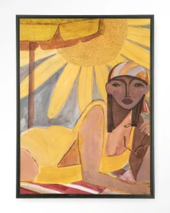 Urban Cotton Wandkleden|Wandkleed Sunflower Sun in maat en frame naar keuze