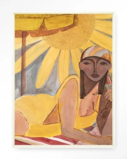 Urban Cotton Wandkleden|Wandkleed Sunflower Sun in maat en frame naar keuze