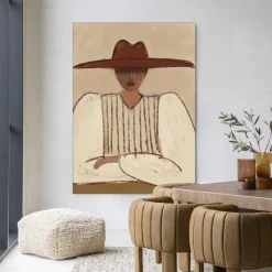 Urban Cotton Wandkleden|Wandkleed Sunhat in maat en frame naar keuze