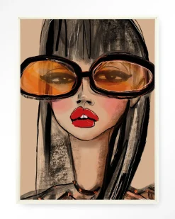 Urban Cotton Wandkleden|Wandkleed Sunny Orange in maat en frame naar keuze