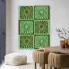 Urban Cotton Wandkleden|Wandkleed Suns In Green in maat en frame naar keuze