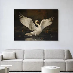 Urban Cotton Wandkleden|Wandkleed Swan Lake in maat en frame naar keuze
