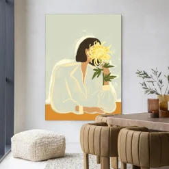 Urban Cotton Wandkleden|Wandkleed The Chrysante Mum in maat en frame naar keuze