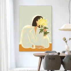 Urban Cotton Wandkleden|Wandkleed The Chrysante Mum in maat en frame naar keuze