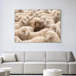 Urban Cotton Wandkleden|Wandkleed The Herd in maat en frame naar keuze