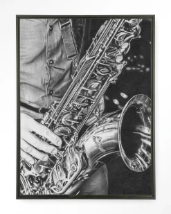 Urban Cotton Wandkleden|Wandkleed The Man With The Sax in maat en frame naar keuze