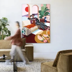 Urban Cotton Wandkleden|Wandkleed Tiger Queen in maat en frame naar keuze