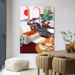 Urban Cotton Wandkleden|Wandkleed Tiger Queen in maat en frame naar keuze