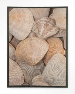 Urban Cotton Wandkleden|Wandkleed Tijdloze Rust: In Een Zee Van Schelpen in maat en frame naar keuze