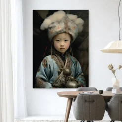 Urban Cotton Wandkleden|Wandkleed Traditional Child 2 in maat en frame naar keuze