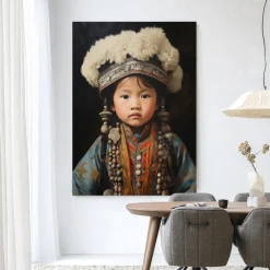 Urban Cotton Wandkleden|Wandkleed Traditional Child 1 in maat en frame naar keuze