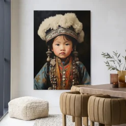 Urban Cotton Wandkleden|Wandkleed Traditional Child 1 in maat en frame naar keuze
