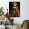 Urban Cotton Wandkleden|Wandkleed Traditional Girl in maat en frame naar keuze