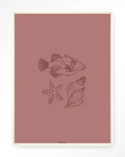 Urban Cotton Wandkleden|Wandkleed Tres Pisces in maat en frame naar keuze