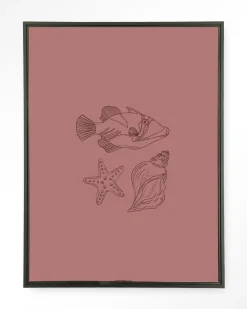 Urban Cotton Wandkleden|Wandkleed Tres Pisces in maat en frame naar keuze