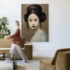 Urban Cotton Wandkleden|Wandkleed Tsuru in maat en frame naar keuze