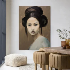 Urban Cotton Wandkleden|Wandkleed Tsuru in maat en frame naar keuze