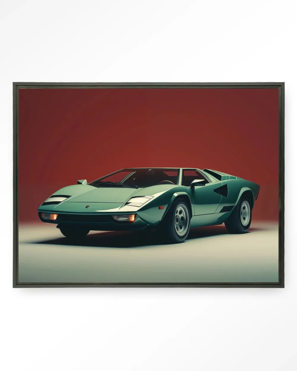 Urban Cotton Wandkleden|Wandkleed Vintage Lamborghini in maat en frame naar keuze