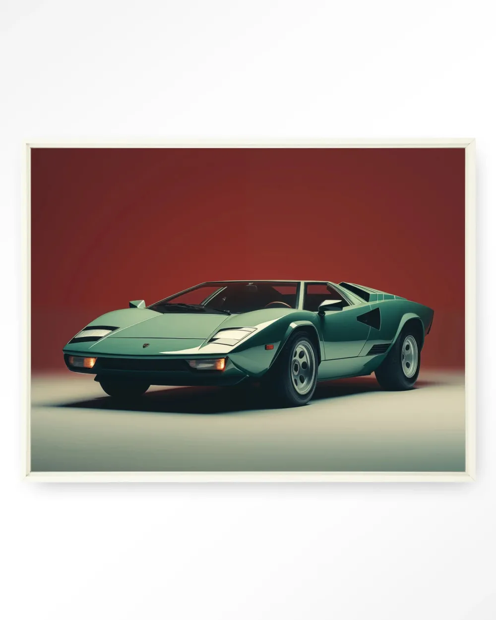 Urban Cotton Wandkleden|Wandkleed Vintage Lamborghini in maat en frame naar keuze