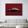 Urban Cotton Wandkleden|Wandkleed Vintage Porsche Red in maat en frame naar keuze