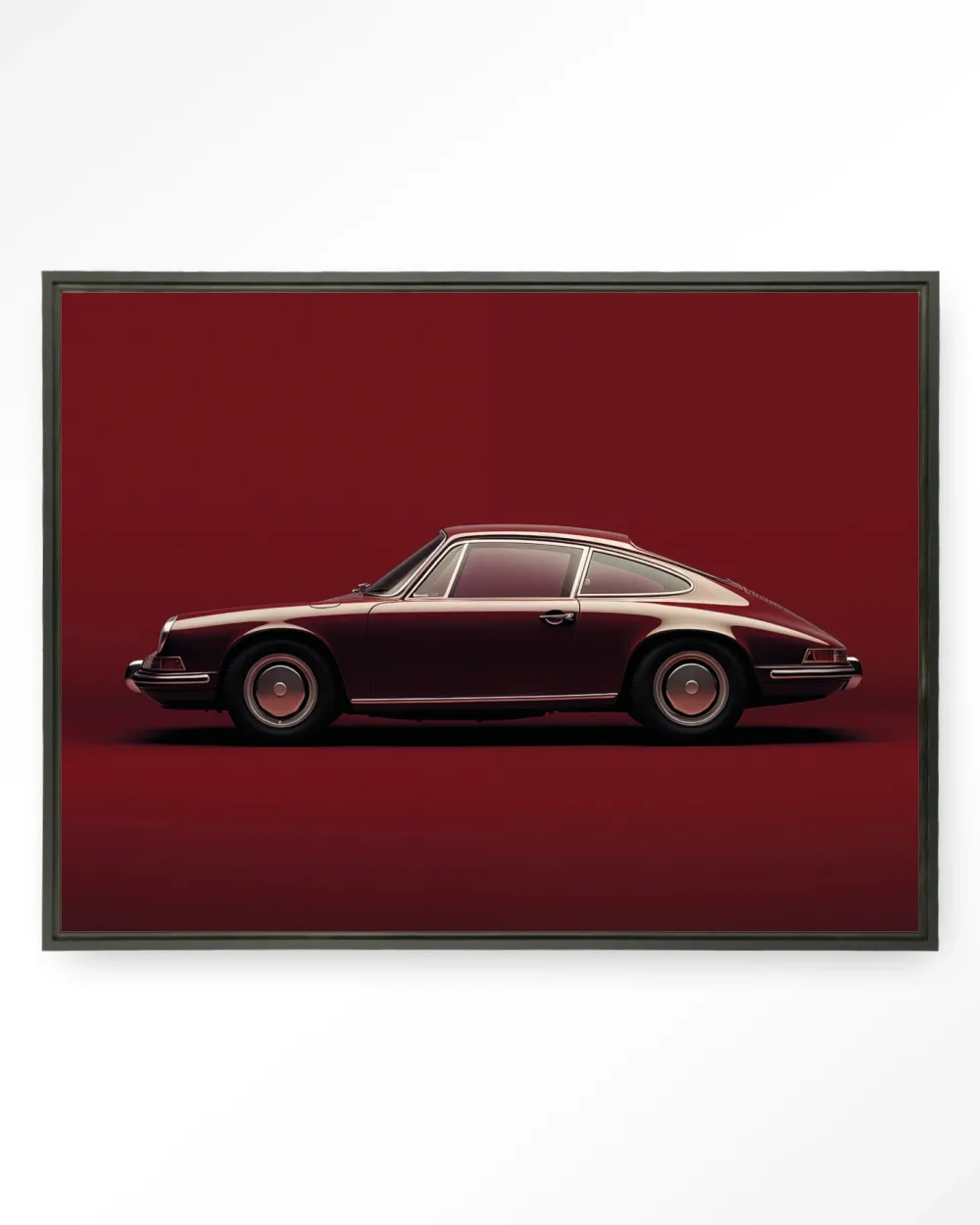 Urban Cotton Wandkleden|Wandkleed Vintage Porsche Red in maat en frame naar keuze
