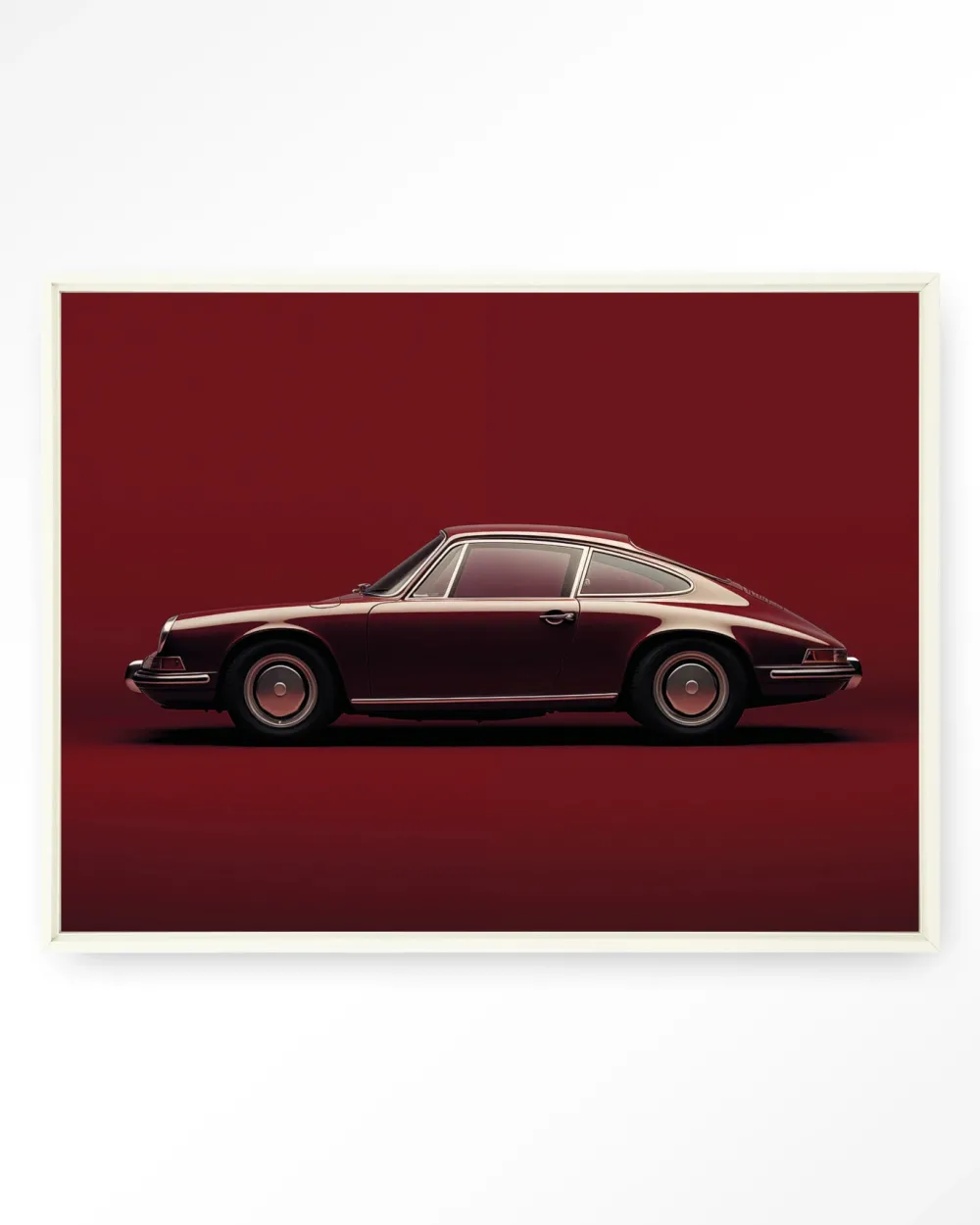 Urban Cotton Wandkleden|Wandkleed Vintage Porsche Red in maat en frame naar keuze