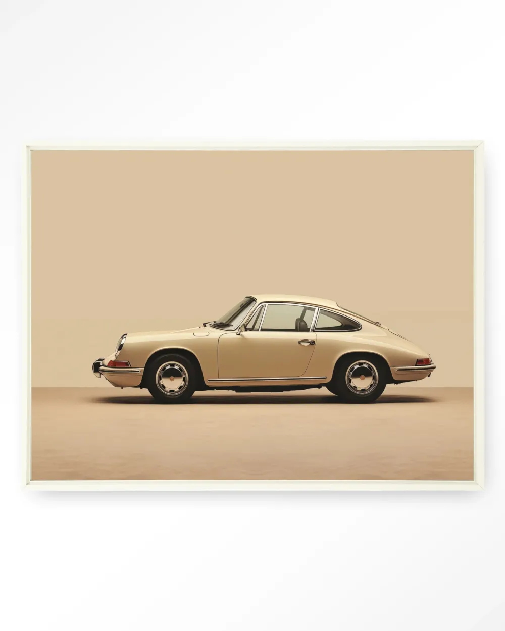 Urban Cotton Wandkleden|Wandkleed Vintage Porsche Beige in maat en frame naar keuze