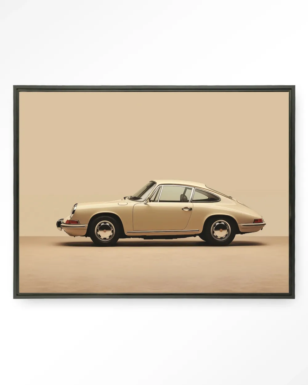 Urban Cotton Wandkleden|Wandkleed Vintage Porsche Beige in maat en frame naar keuze