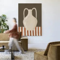 Urban Cotton Wandkleden|Wandkleed Vivid Vase 06 in maat en frame naar keuze