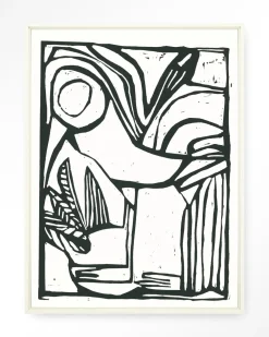 Urban Cotton Wandkleden|Wandkleed Vogel in maat en frame naar keuze