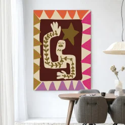 Urban Cotton Wandkleden|Wandkleed Wave in maat en frame naar keuze