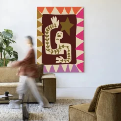 Urban Cotton Wandkleden|Wandkleed Wave in maat en frame naar keuze