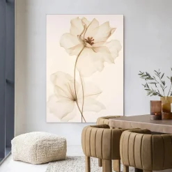Urban Cotton Wandkleden|Wandkleed White Flowers in maat en frame naar keuze