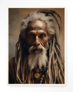 Urban Cotton Wandkleden|Wandkleed Wise Man in maat en frame naar keuze