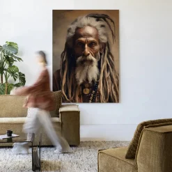 Urban Cotton Wandkleden|Wandkleed Wise Man in maat en frame naar keuze