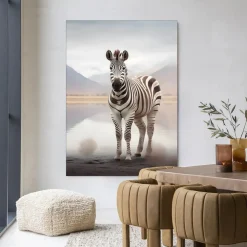 Urban Cotton Wandkleden|Wandkleed Zebra Mist in maat en frame naar keuze