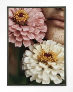 Urban Cotton Wandkleden|Wandkleed Zinnia in maat en frame naar keuze