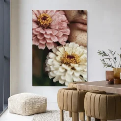 Urban Cotton Wandkleden|Wandkleed Zinnia in maat en frame naar keuze