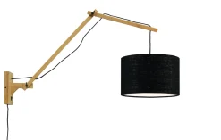 GOOD&MOJO Wandlampen|Wandlamp Andes Naturel, Ø32cm, Bamboe en Eco linnen