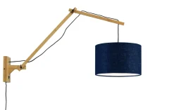 GOOD&MOJO Wandlampen|Wandlamp Andes Naturel, Ø32cm, Bamboe en Eco linnen