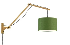 GOOD&MOJO Wandlampen|Wandlamp Andes Naturel, Ø32cm, Bamboe en Eco linnen